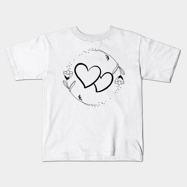 Flowers Around Your Heart Kids T-Shirt by NICHE&NICHE